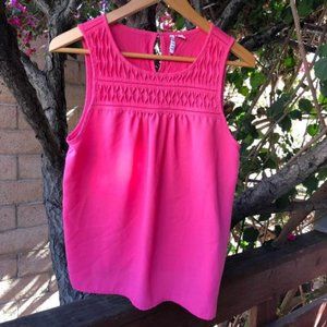 Medium Elle Pink Soft Chiffon Spring Summer Top Tank